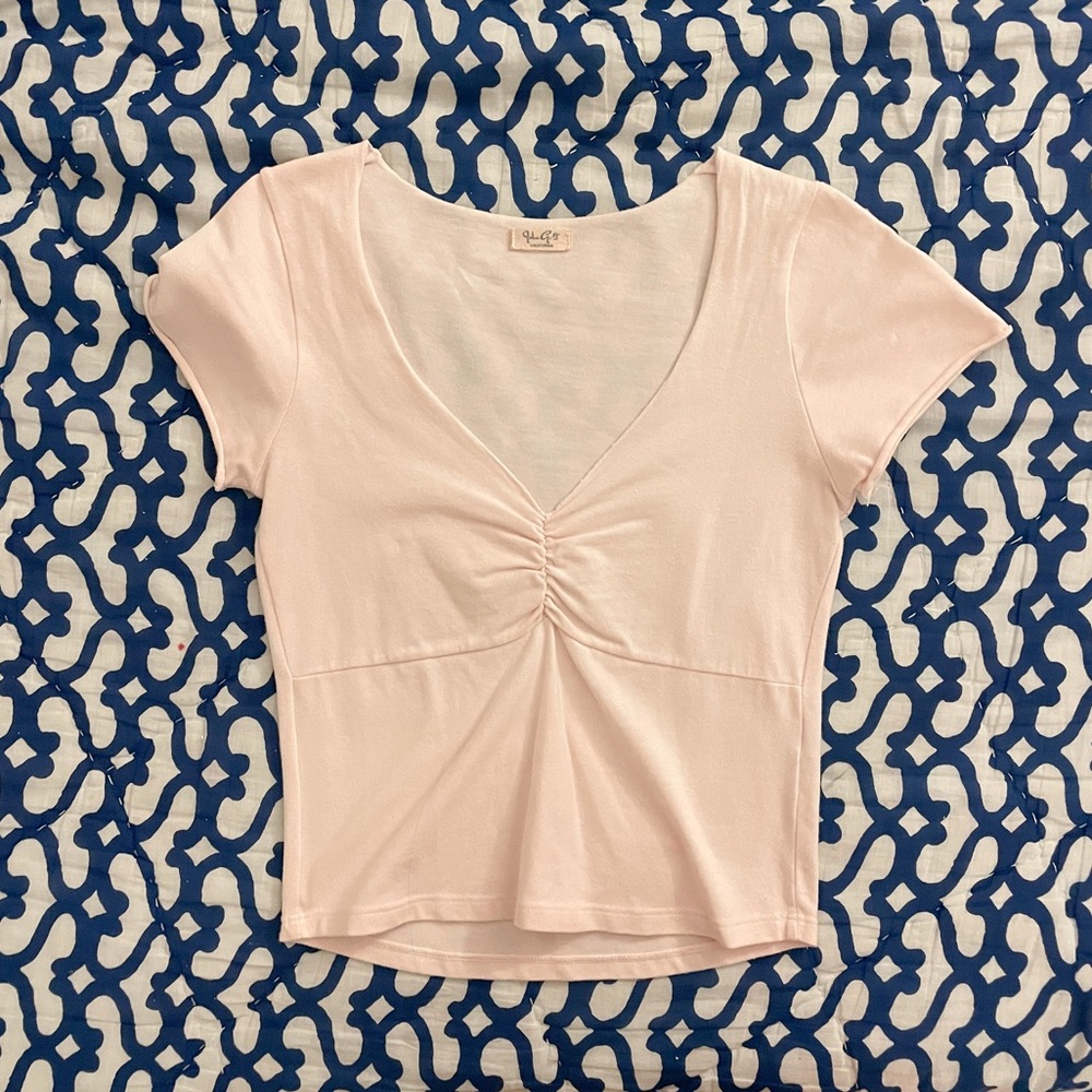 Brandy Melville Light Pink Cinched Gina Top
